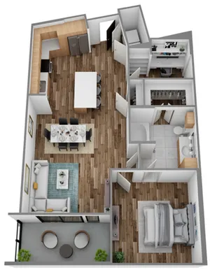 3D L Floorplan