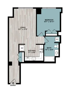 A | 1-Bedroom Floorplan