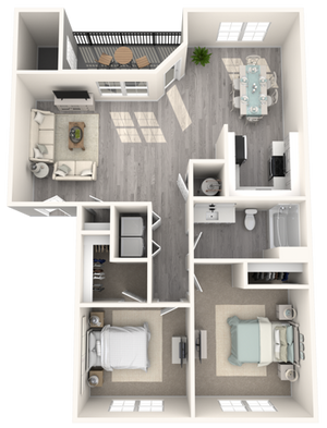 Two Bedroom One Bath | 901 sq. ft.