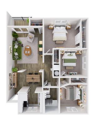 Three Bedroom Floor Plan