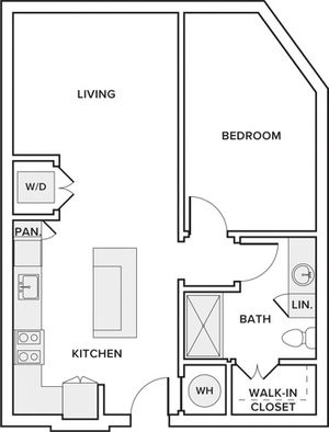 736 sq ft one bedroom one bathroom