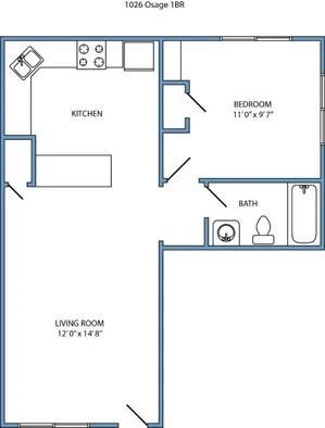 1-bed, 1-bath remodeled