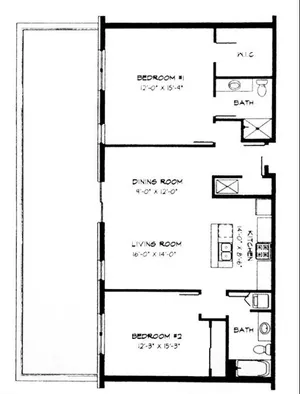 2 Bed / 2 Bath - 1,313 SF