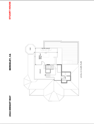 Stuart House floor plan in Berkeley, CA, showcasing a unique turret, spacious bedroom, and versatile office loft on Level 3.