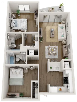 Unit B1 - 2 Bedrooms, 2 Bath