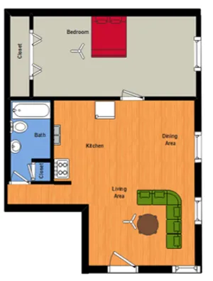1 Bed Flat Floor Plan
