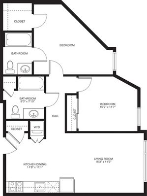 2 Beds |  2 Baths |  "apartment"