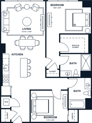 B6U | Junior 2x2 | 1059 sq ft