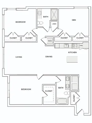 B15D 2 bedroom floor plan
