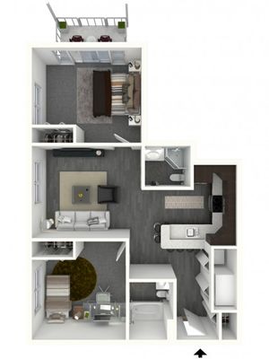 Two Bedroom, Two Bath - Small