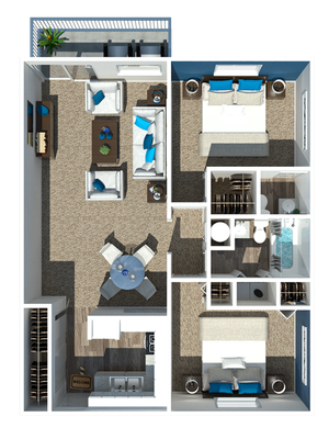 Two Bedroom | One + Half Bathroom
