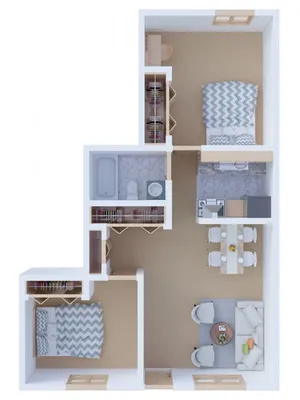 2 Bedroom Front to Back