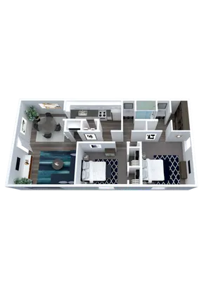 2 bedroom 1 bath floor plan