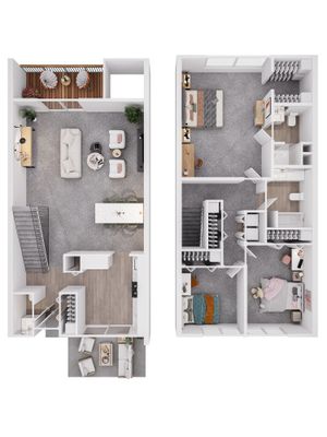 Floor Plan Layout for 3 Bedroom Townhome