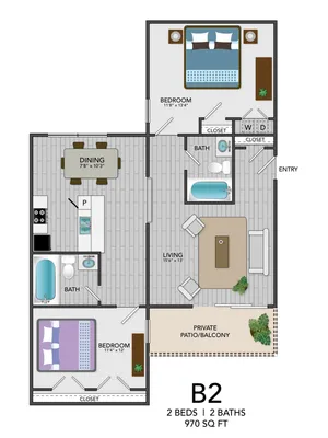 B2 - 2BD 2BA- 970SF