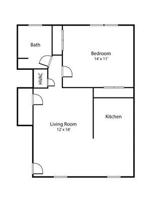 Morrisville Meadows LA 1 bedroom layout