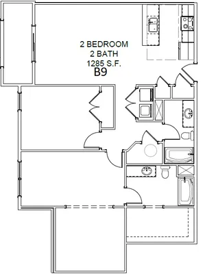 2 bedrooms, 2 baths