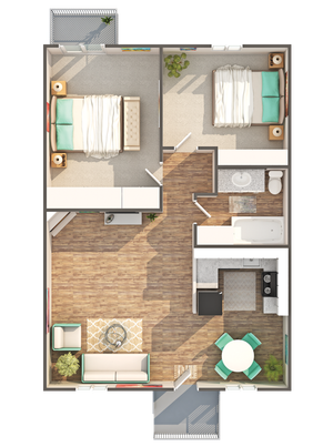 Garden | 2-Bedroom Floorplan