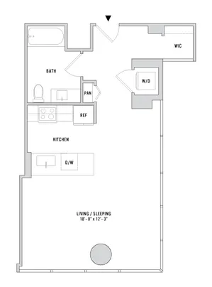 Studio 02 - 626 Sq. Ft. - Floor 2