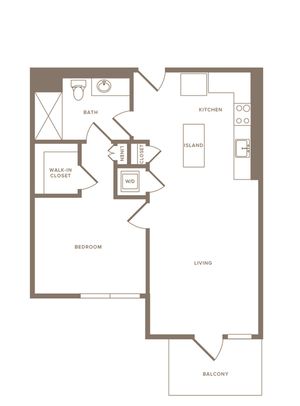 694 square foot one bedroom one bath floor plan image
