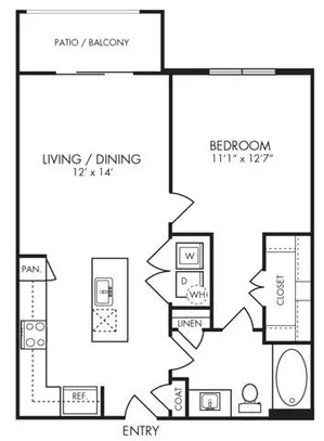 1 bedroom 1 bath floor plan