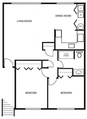 2 bedroom - 1 bath - 1000 sq ft