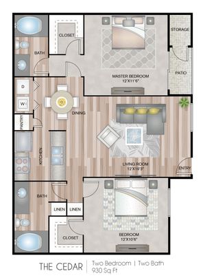 The Cedar with Washer & Dryer