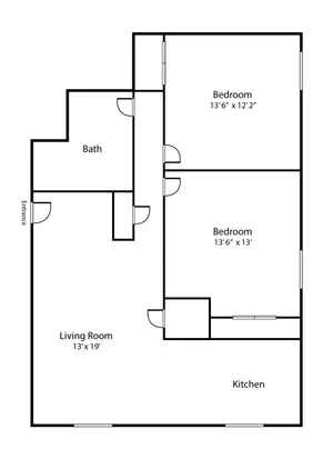 2 bedroom layout at corson lofts