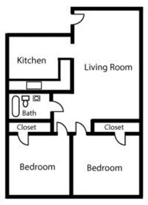 spacious 2 bedroom