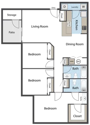 Parkcrest Village D1 Three Bedroom