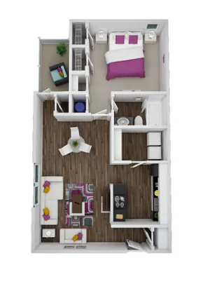 1 Bedroom 1 Bathroom 724 square feet
