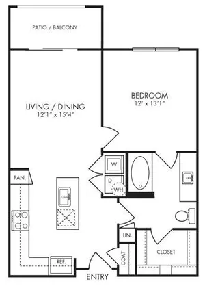 1 bedroom 1 bath floor plan