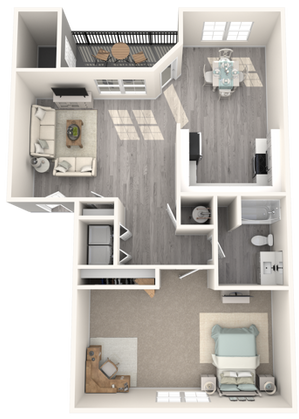 One Bedroom One Bath | 747 sq. ft.