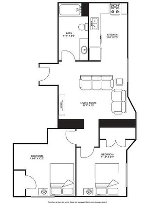 Blied 2 bed floorplan