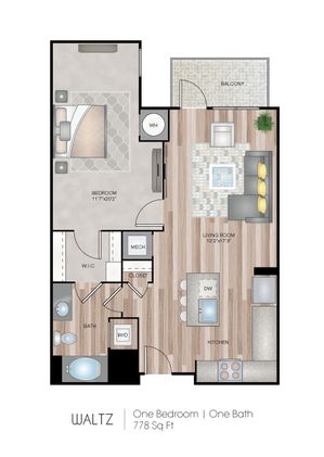 1 Bedroom Floor Plan