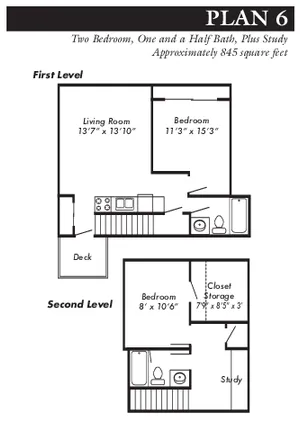 2 Bed 2 Bath with Study Plan 6
