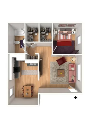 A-1 3D Furnished View