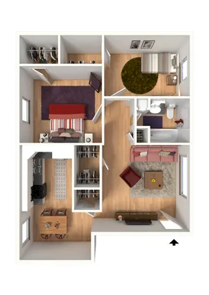 B-1 3D Furnished View