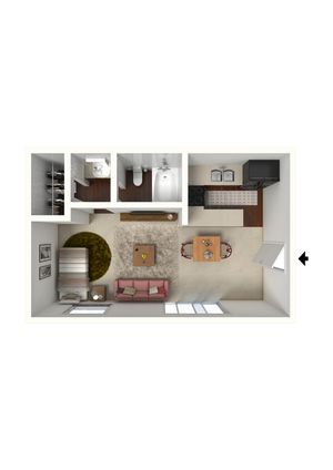 Studio - 375 SqFt.