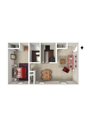 1x1 - 640 SqFt.