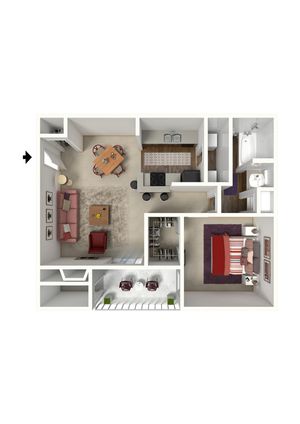 A2 - 1x1 - 609 SqFt.