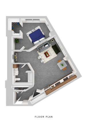 Cloud on Fifth - One-Bedroom Floorplan