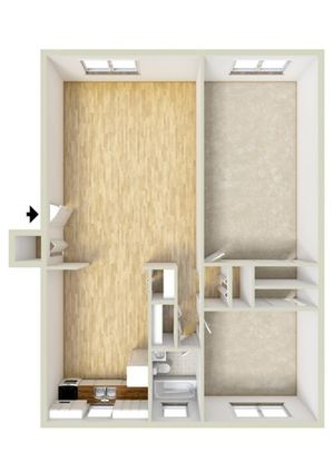 Two bedroom floor plan