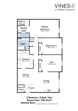 2 Bed 2 Bath with Den