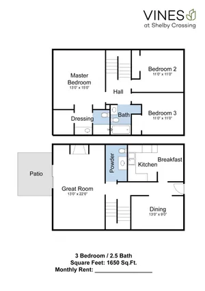 3 Bed 2.5 Bath Townhouse