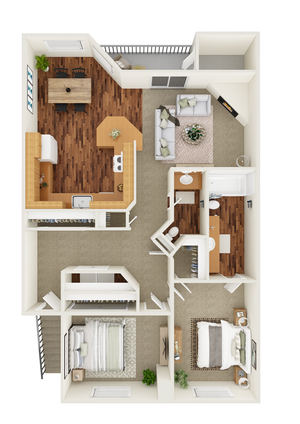two bedroom floor plan