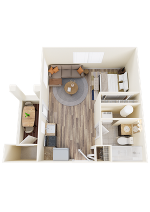 Studio B 3D Floor Plan