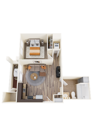 One-Bedroom, One-Bathroom C Floor Plan