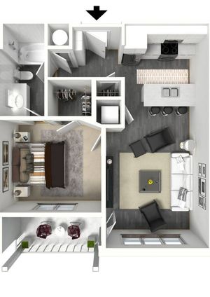 1 Bedroom Floor Plan