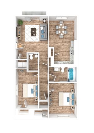 Collective 2 Bedroom Floorplan